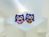 Purple Owl 925 Sterling Silver Stud